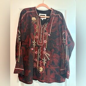 Johnny Was Biya Sequined Embroidered Blouse